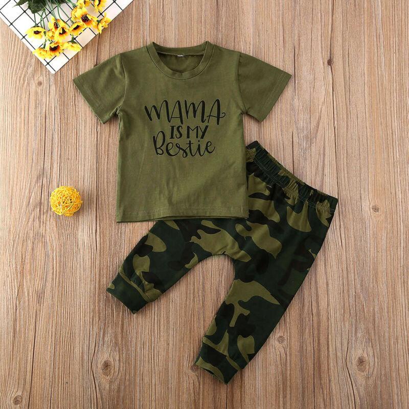 Newborn Toddler Infant Baby Kids Boys Clothes T-shirt Tops+Pants