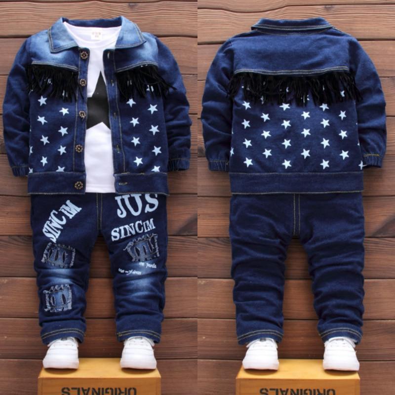 3Pcs Baby Boys Clothes Denim Suits Children Boy Coat + White T-Shirt +  Pants Sets Fit 1-4Y | Wish