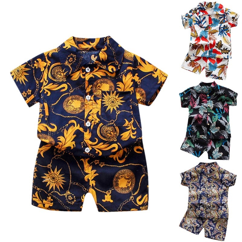 Boys Floral Printed Clothes Set Grandma's Gift Shop