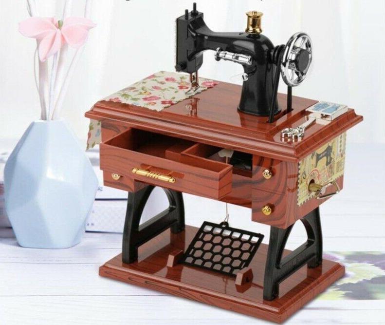 Limited Edition] Vintage Sewing Machine Music Box Music Box, 51% OFF