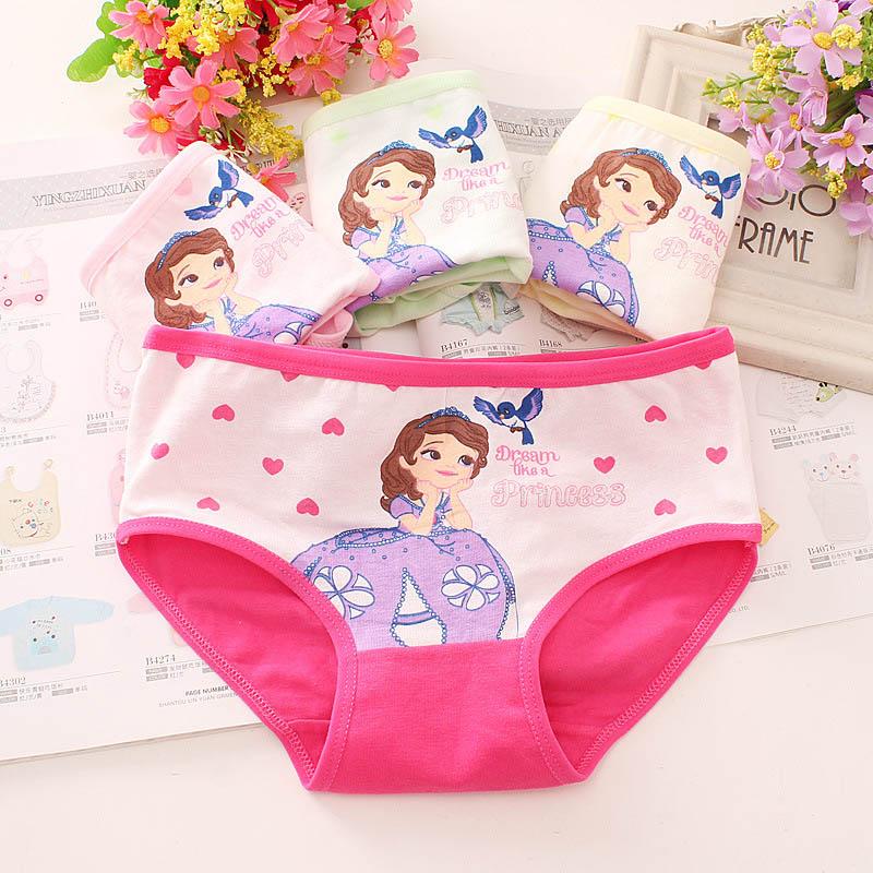 5 Pcs/Lot Cotton Girl Underwear Pretty Cartoon Panties For Girls 1