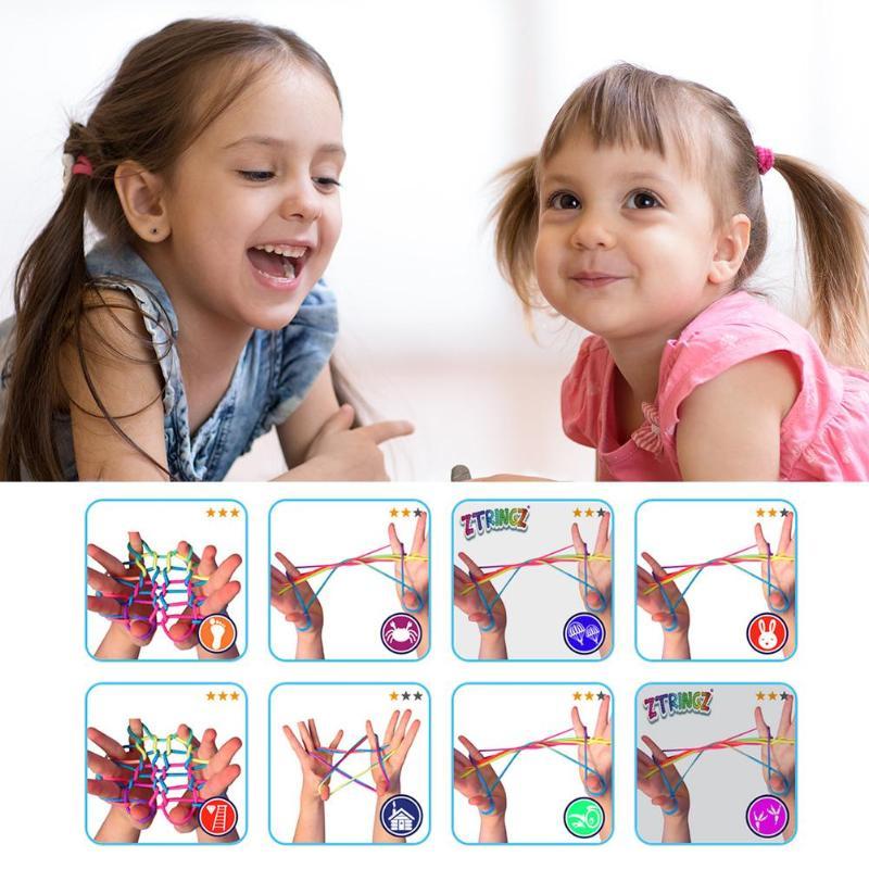 Kids Rainbow Color Finger Thread Rope Game - Grandma's Gift Shop