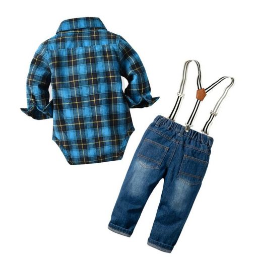 Newborn Baby Boy Denim Romper Clothes - Image 2