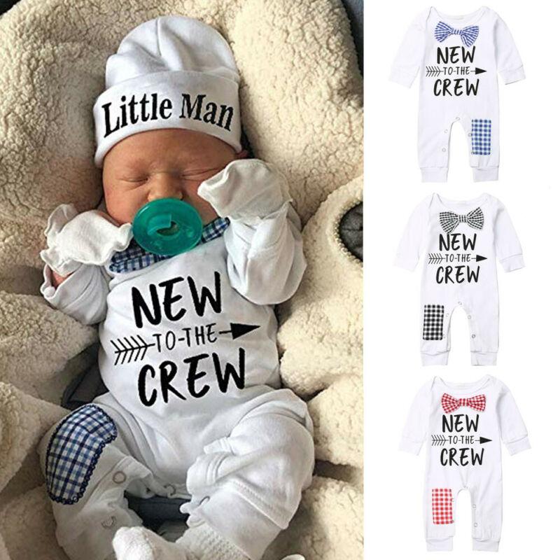 New To The Crew Baby Boys Romper Outfits - Grandma's Gift Shop