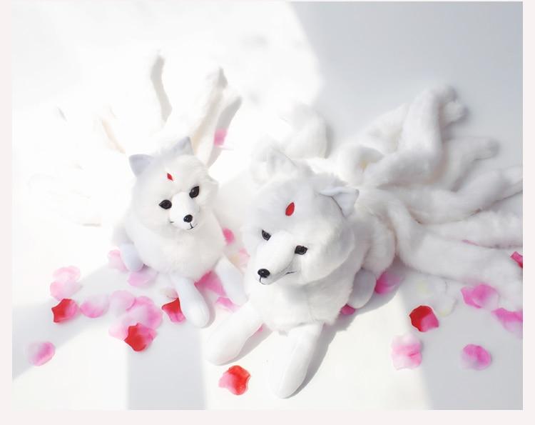 white nine tailed fox plush