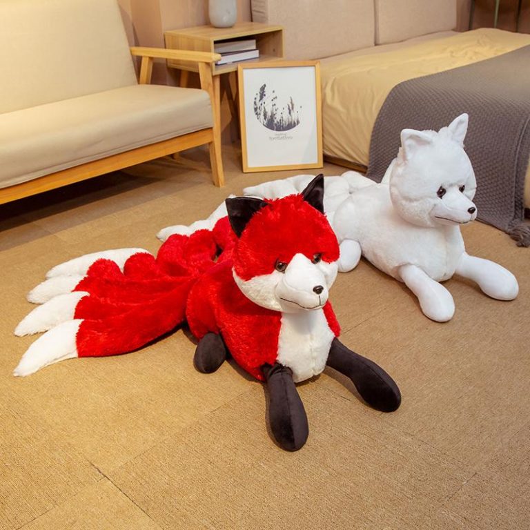 white nine tailed fox plush