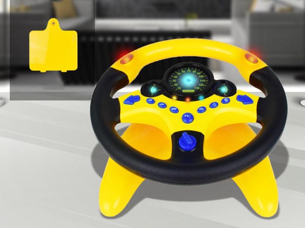 Driver Role Play Steering Wheel Yellow Racing Baby Toys for Kids Children 
