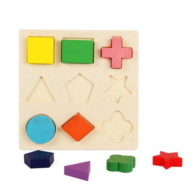 Wooden Geometric Shapes Math Puzzle Toy - Grandma's Gift Shop