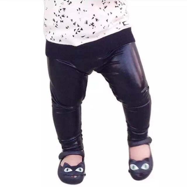 Kids Faux Leather Leggings  Black (only size 5/6) FABVOKAB