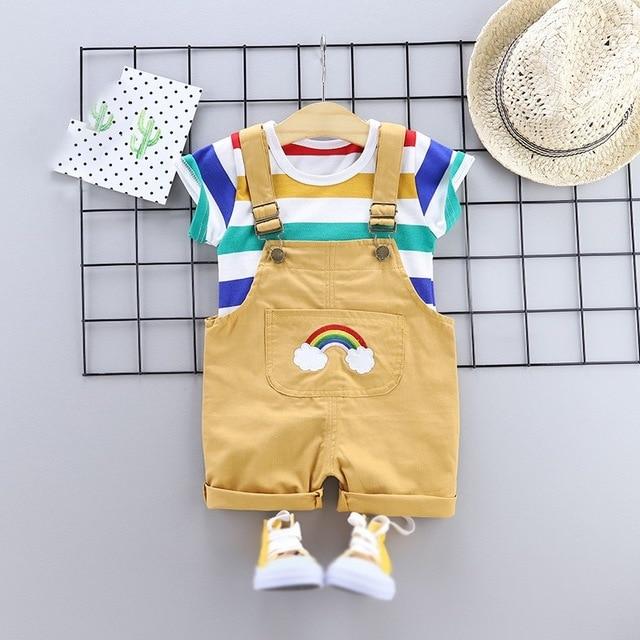 Rainbow Striped Baby Boys Casual Fashion - Grandma's Gift Shop