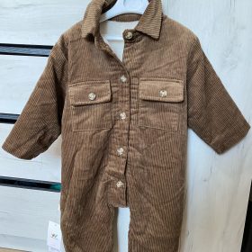 Turn-Down Collar Fur Lining  Corduroy Rompers photo review