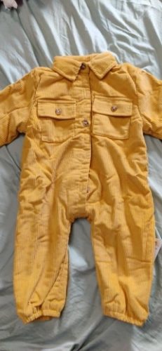 Turn-Down Collar Fur Lining  Corduroy Rompers photo review