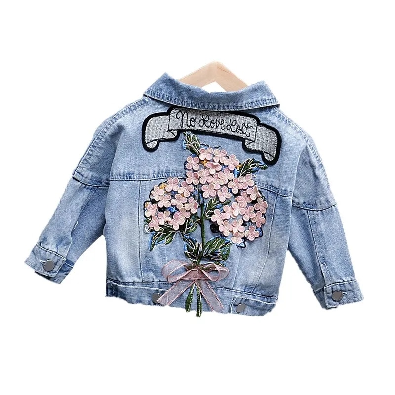 Floral initial denim jacket – DollyPegBoutique