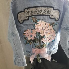 Girls Floral Denim Jacket photo review