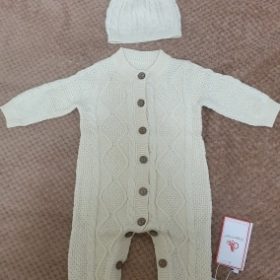 Baby Knitted Rompers With Hat Set photo review