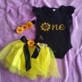 3Pcs Baby Girl Sunflower Style Outfit Set photo review