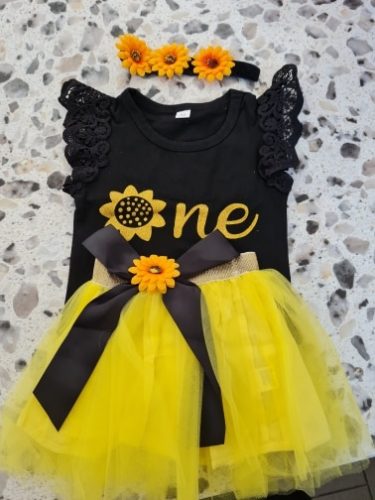 3Pcs Baby Girl Sunflower Style Outfit Set photo review