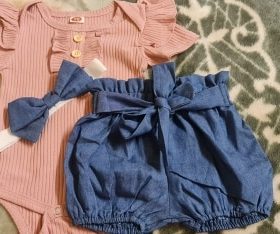 3 Pcs Baby Girls Summer Outfit Set photo review