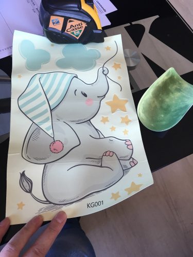 Baby Elephant Moon Luminous Wall Sticker photo review