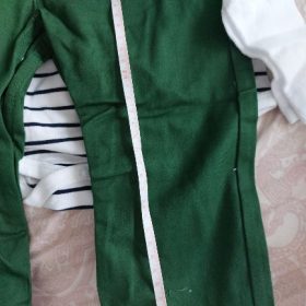5 PCS Boys Outfit Cotton Cap + Striped Romper + Green Jumper + Shoes + Socks photo review