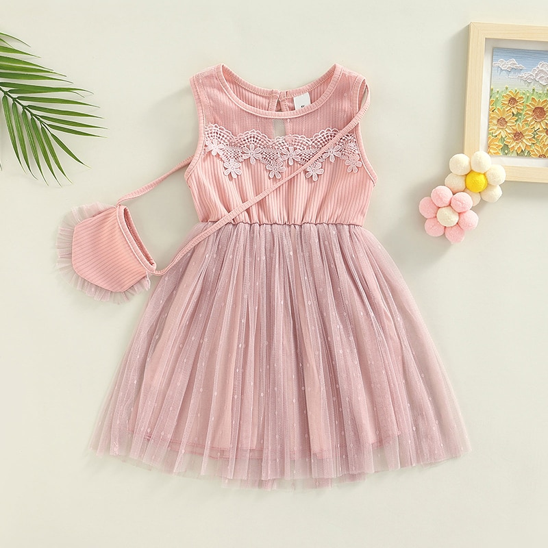 3-7Y Lovely Pink Dress With Shoulder Bag - Grandma's Gift Shop